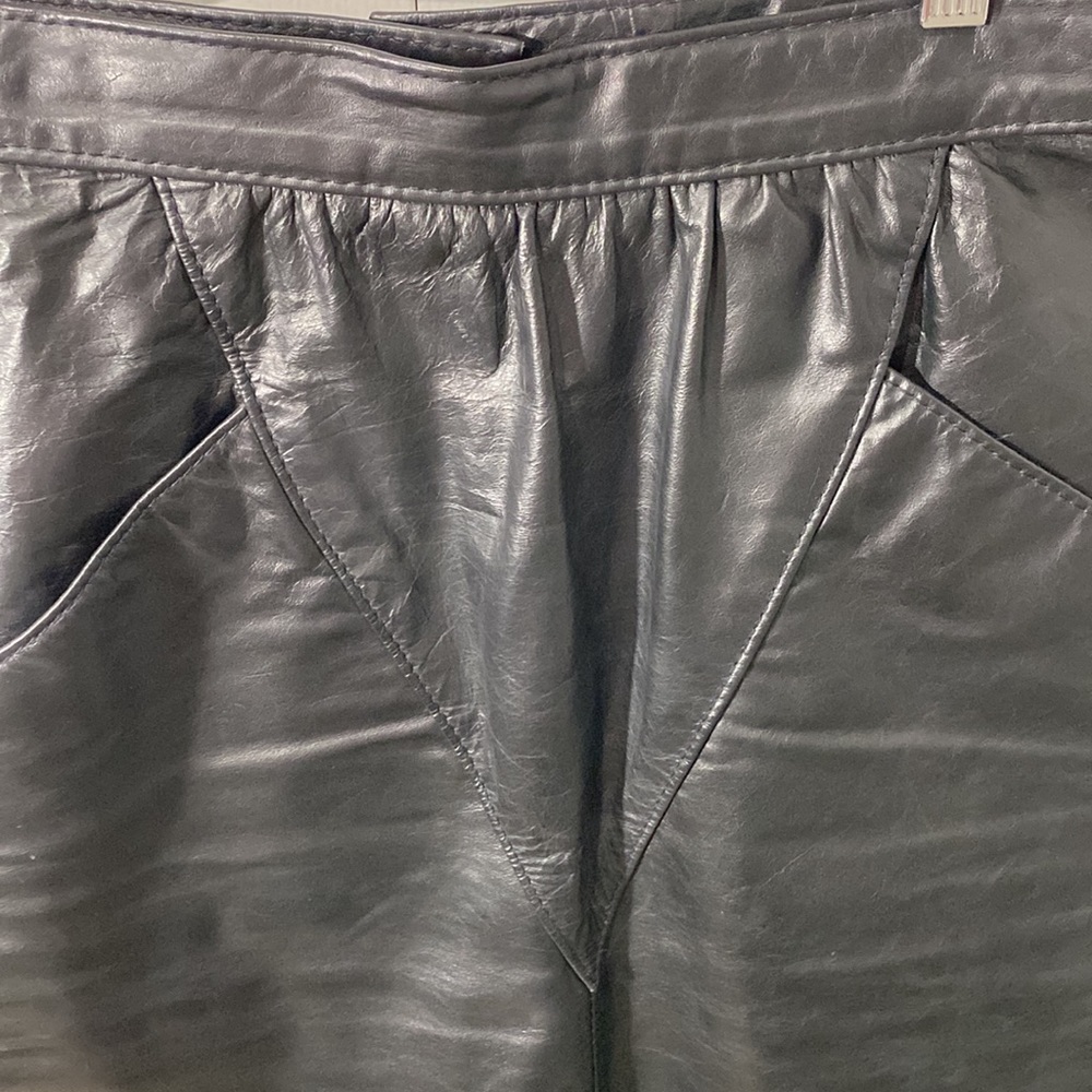 Eureca Vintage Black Leather Skirt High Waist Midi Pencil Skirt Size S/M - Picture 6 of 14